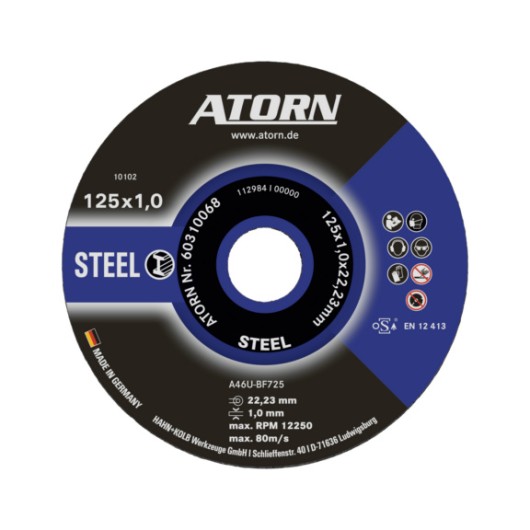 ATORN Tarcza tnąca do stali 125x1 mm